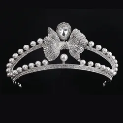 Wholesale Jewelry De Noiva Precio Nupciales Zirconia Pearl Zircon Wedding Crowns Bridal Tiaras Women Hair Accessories For Girls