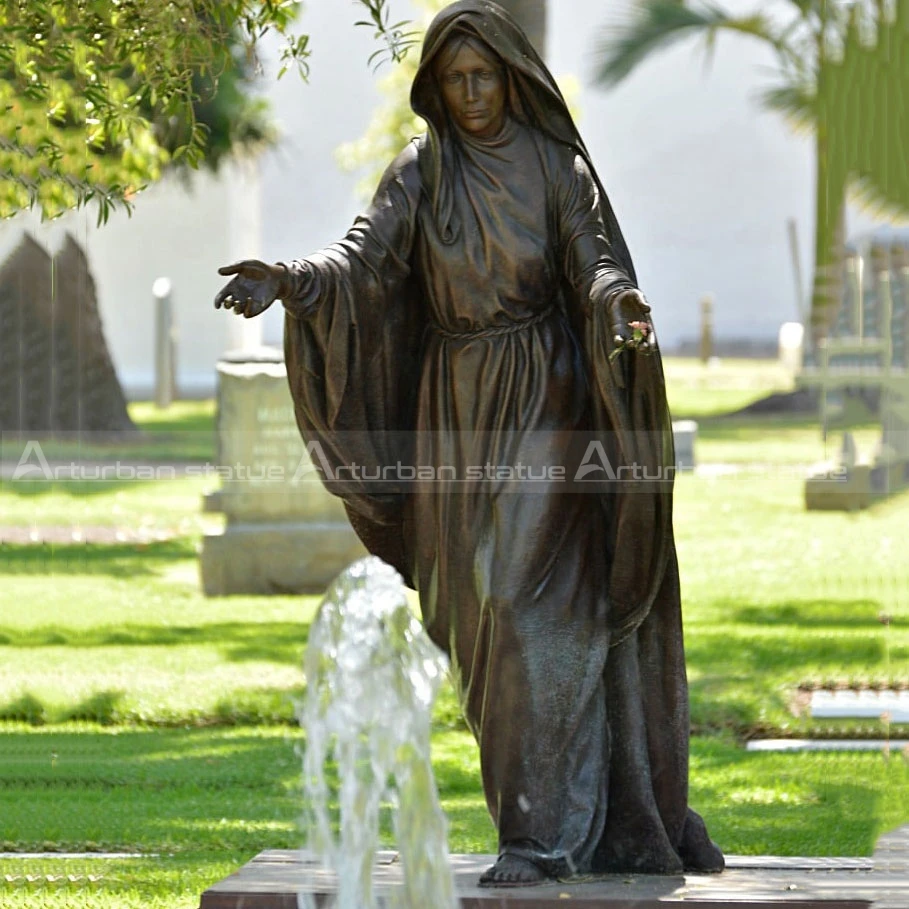Custom Outdoor  life size bronze Religious  blessed virgin mary garden statue for Plaza Street decoration mary sculpture