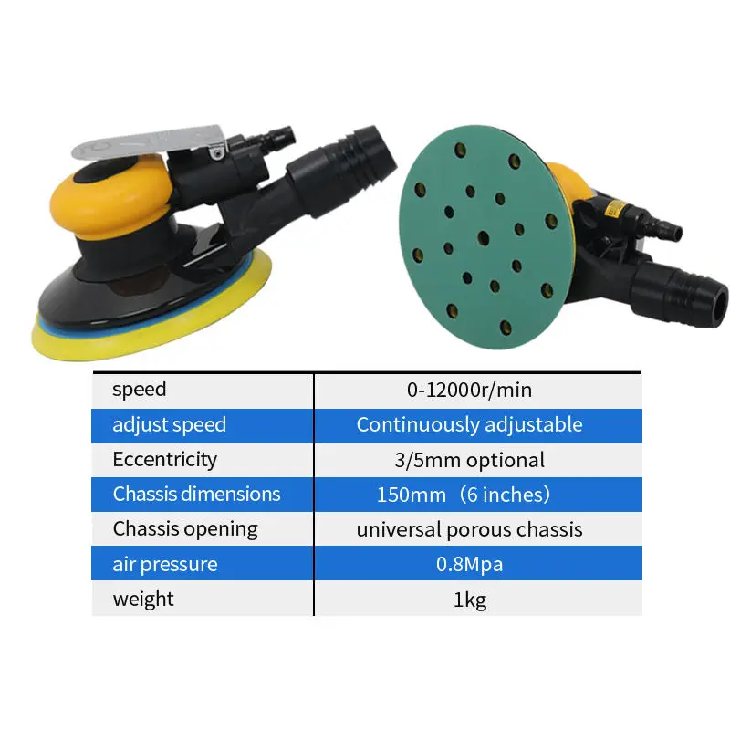 Hot sale 6 inch Round 150mm Air Orbital Sanders Machine Pneumatic Sanders Orbit Sander