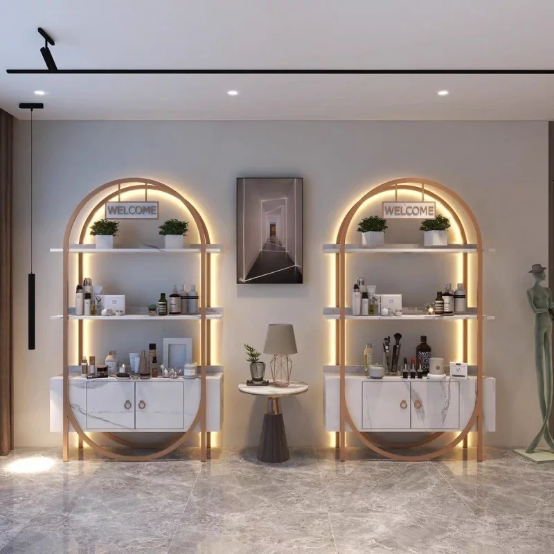 90 Cosmetics Display Beauty Salon Display Shelf Case Barbershop Shelves Skin Care Nail Salon Display Shelves
