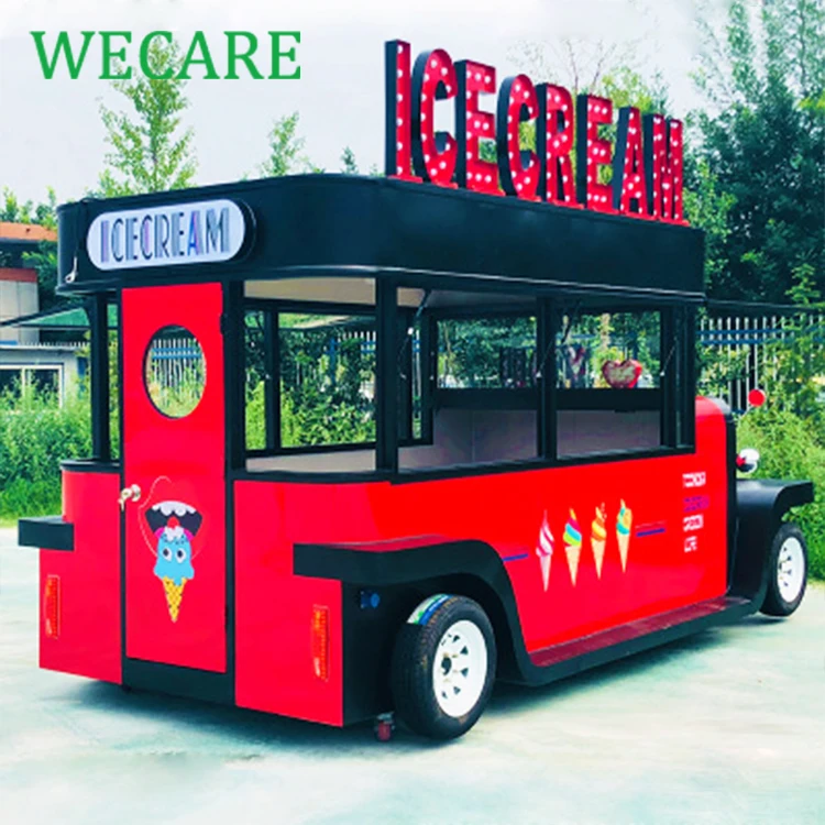 WECARE electric fast food truck mobile kitchen trailer coffee bar van street food cart truck