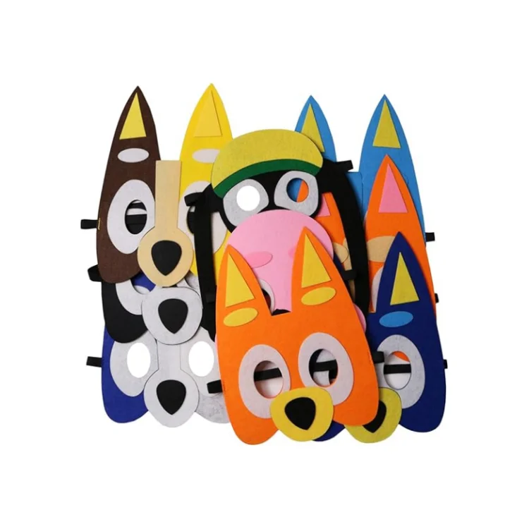 9 Packs Puppy Dogs Felt Mask for Kids Cartoon Theme Party Supplies Cosplay Decoration Gift for Children Boys Girls