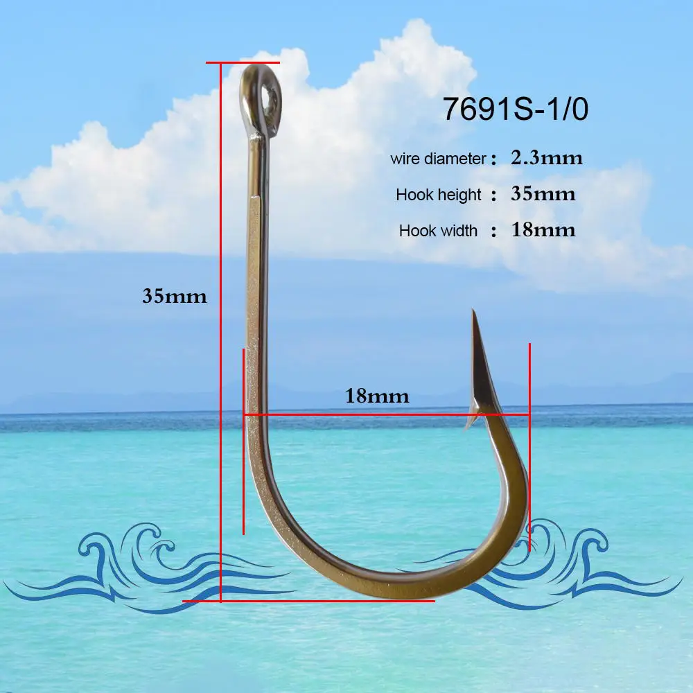 Factory Stainless Steel Ring Saltwater Catfish Sea Live Bait Big Game Southern And Tuna Fish Hooks