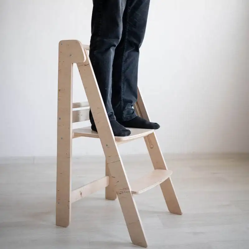 Kitchen Step Stool Children Learning Tower Montessori Practice Adjustable Height Stool Kids Foldable Learning Helper Tower