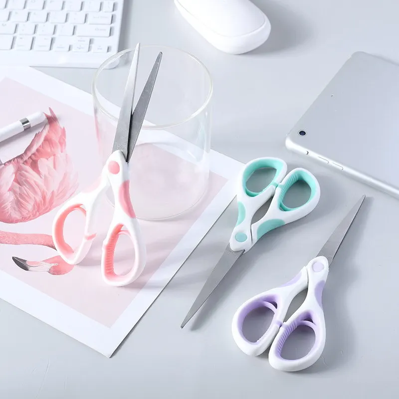 Macaron Color Simple Two-color Small Art Scissors Student Office Stationery Wholesale Paper Cutter Scissors