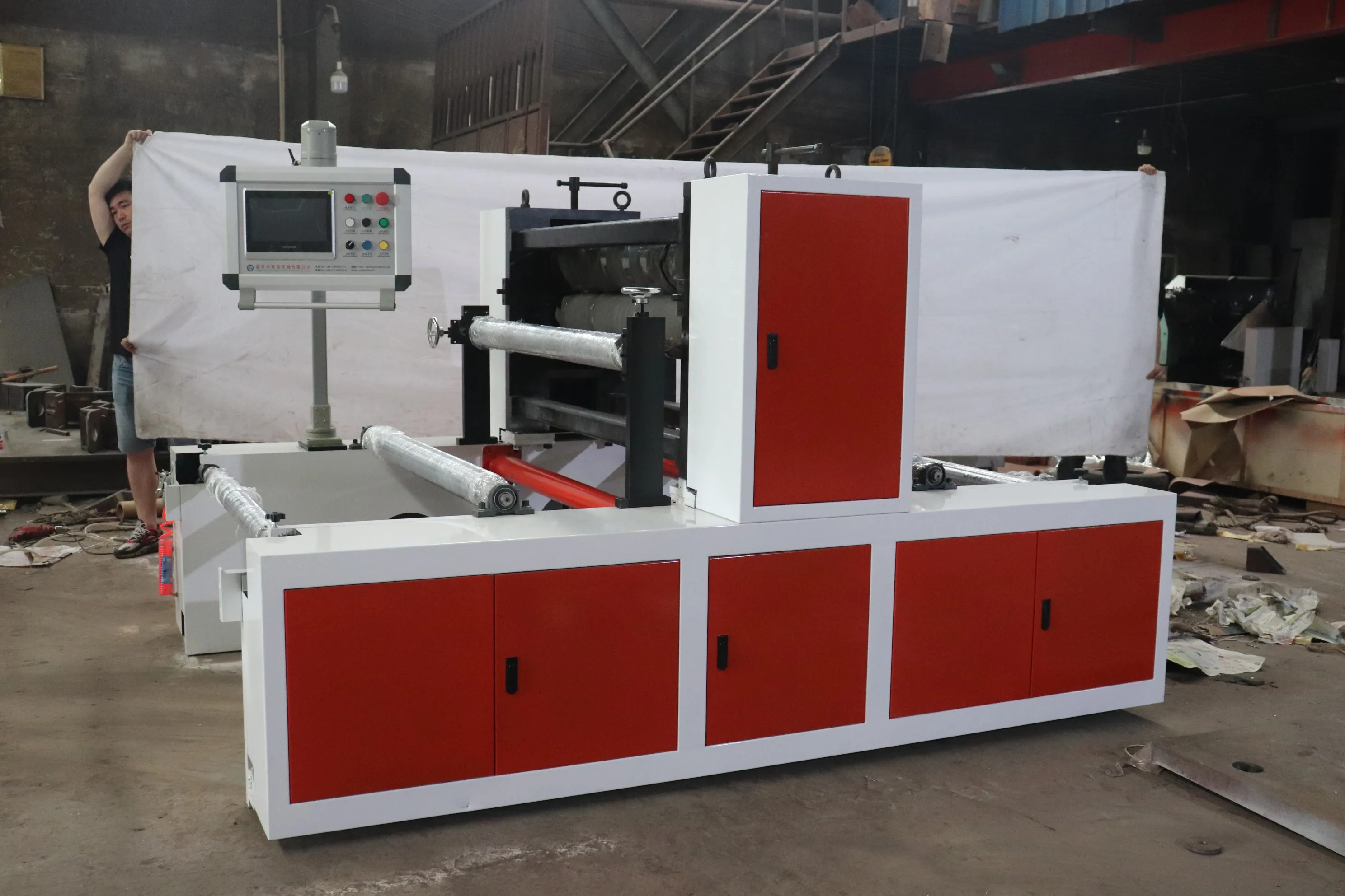 Automatic Embossing Perforated Rewinding Washroom Toilet Paper Roll Machine