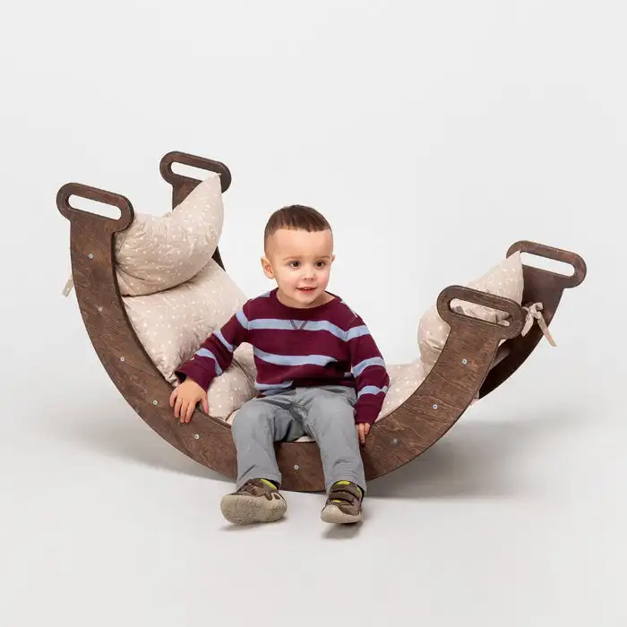 Modern Design Montessori Climber Set for Kids Wood toddler tower with Climbing Arch and Cushion for Toddlers Bedroom Dining