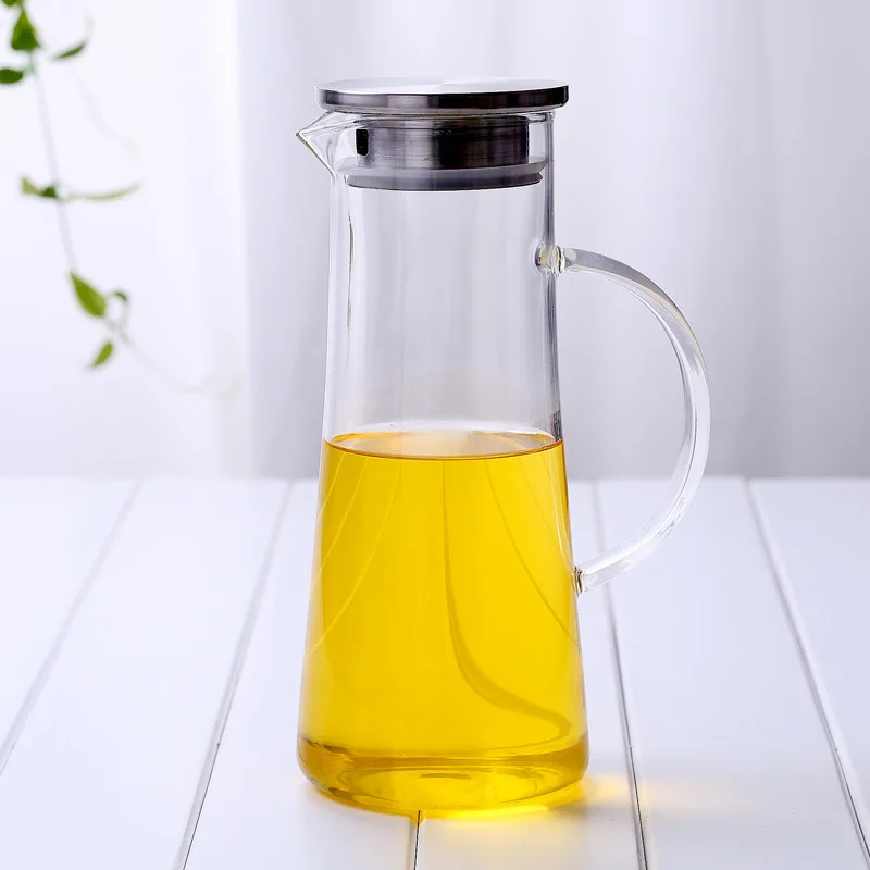 1500ml Glass Water Carafe Jug Beverage Chilled Cold Drink Home Fridge Glass Pitcher
