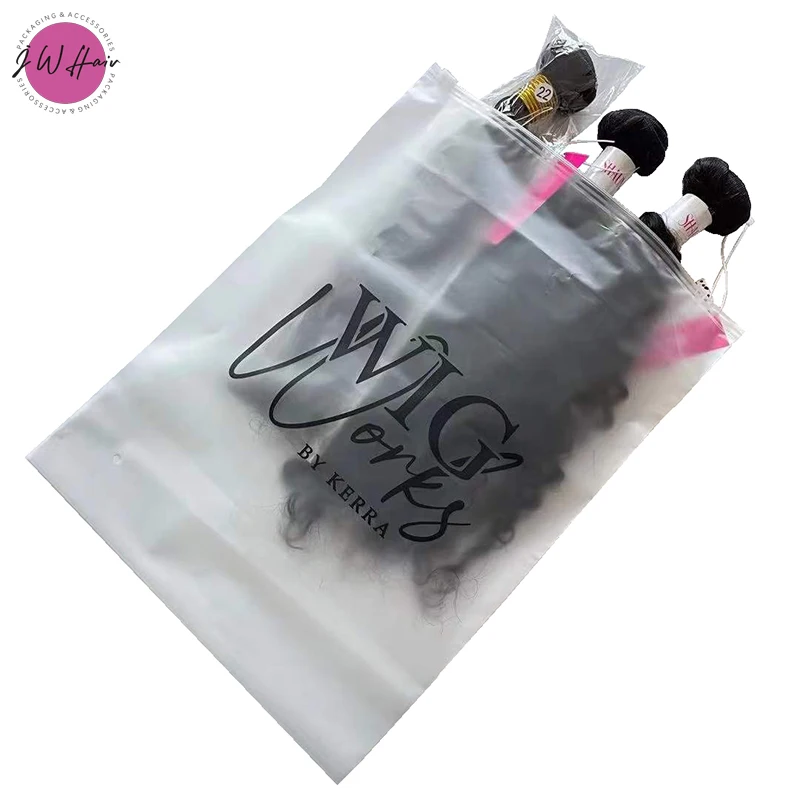 Сделанные на заказ прозрачные пластиковые Матовые пакеты EVA, упаковочный пакет на молнии, матовый пакет на молнии для париков, тканевые пучки