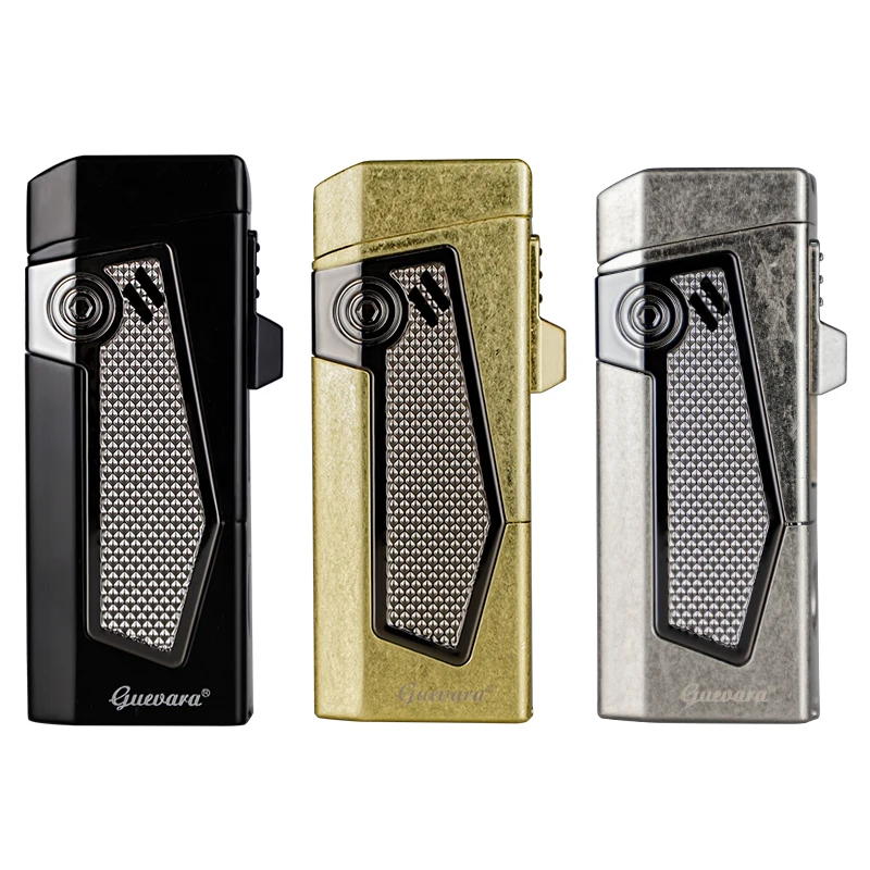 Multifunctional Zinc alloy cigar lighter four jet flame with needle punch