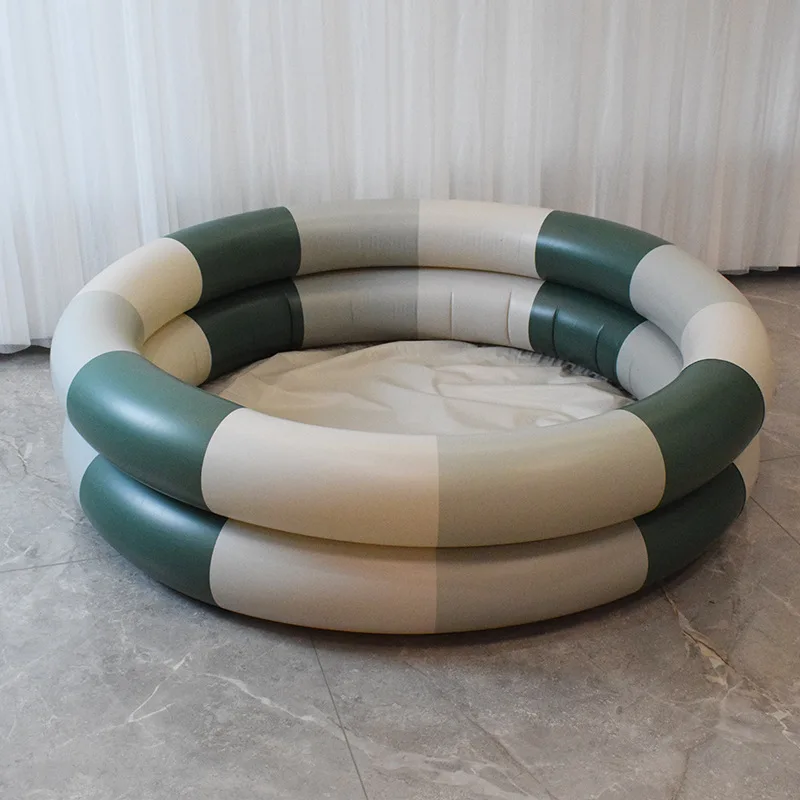 Inflatable Mermaid Kiddie Pool Round Blow Up Kids Pool Toddler Swimming Pool