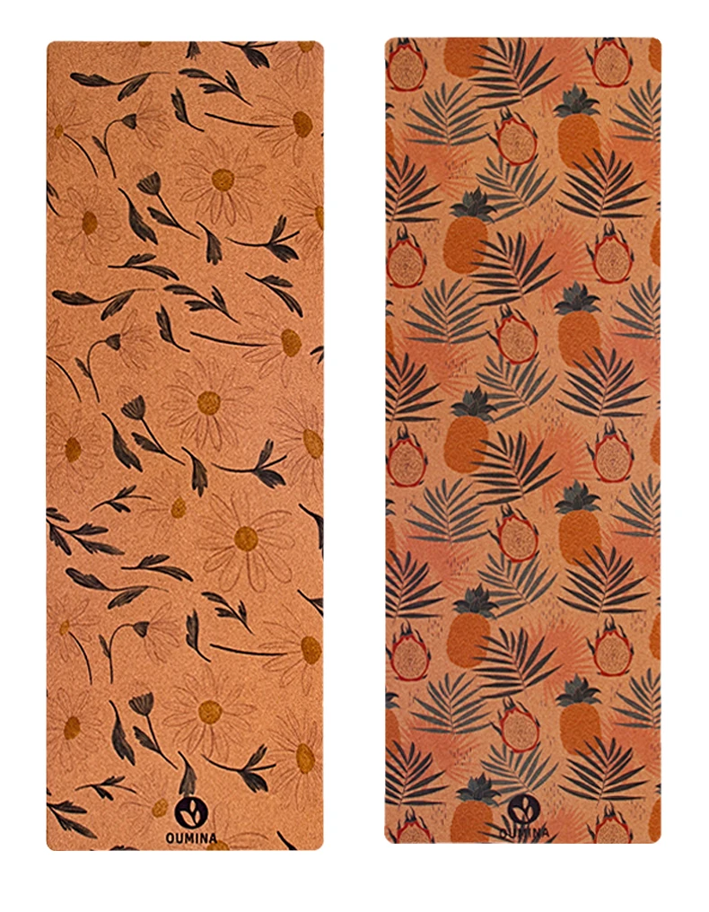 Custom printed high quality eco friendly meditation travel sports folding non-slip cork yoga mat of guangdong