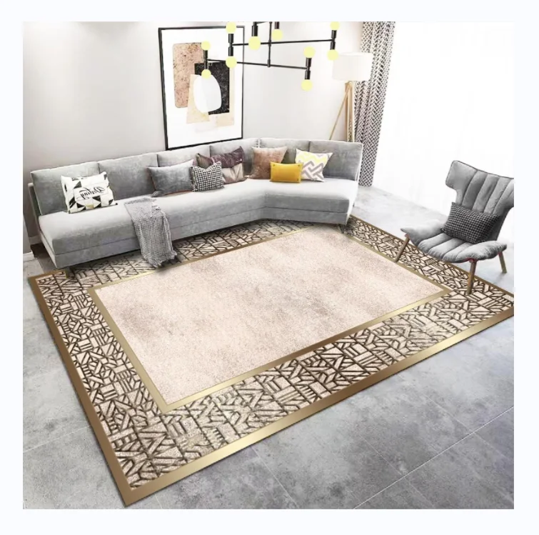 machine washable soft aesthetic thick velvet throw area rugs gold carpet for living room