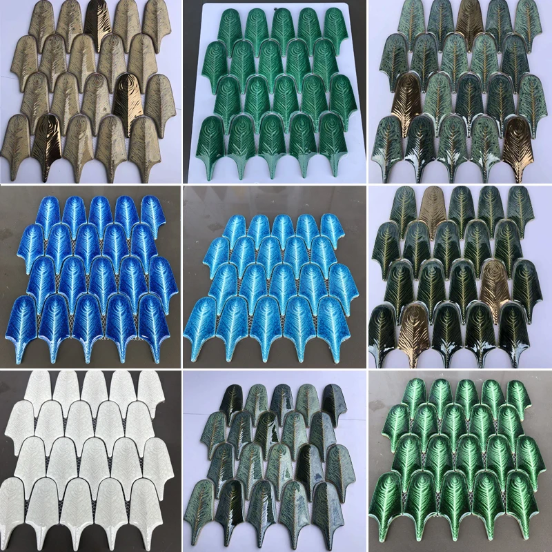 Wholesale Price Outdoor Aqua Green White Blue Iridescent Crystal Glass Swimming Pool Mosaic Tile