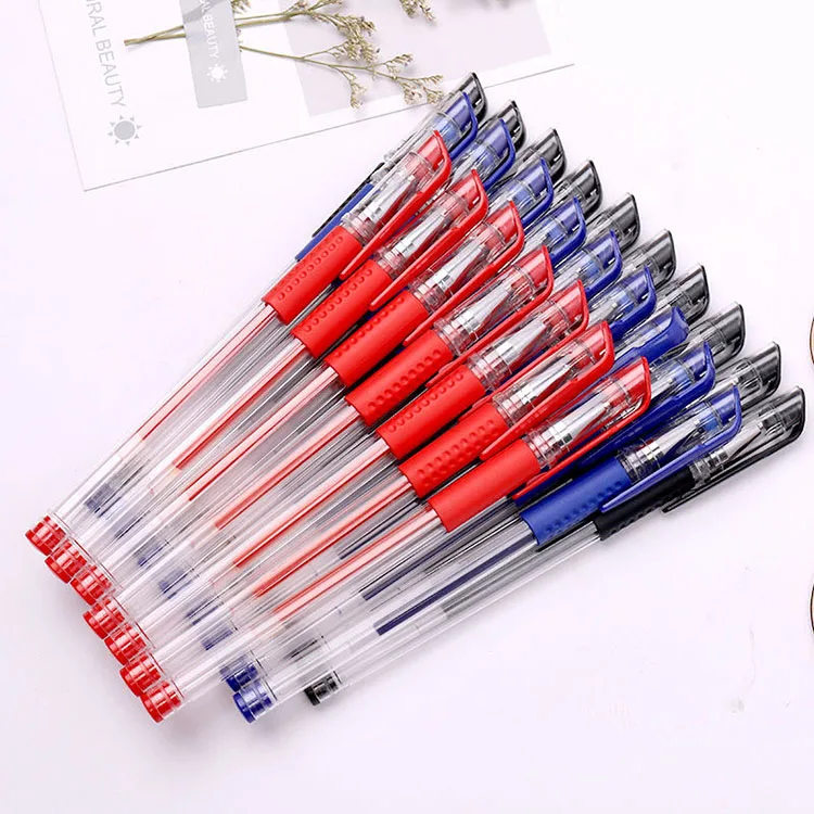 New Design Custom Logo Plastic Shell 0.5mm 3 Colors Gel Pens Wholesale