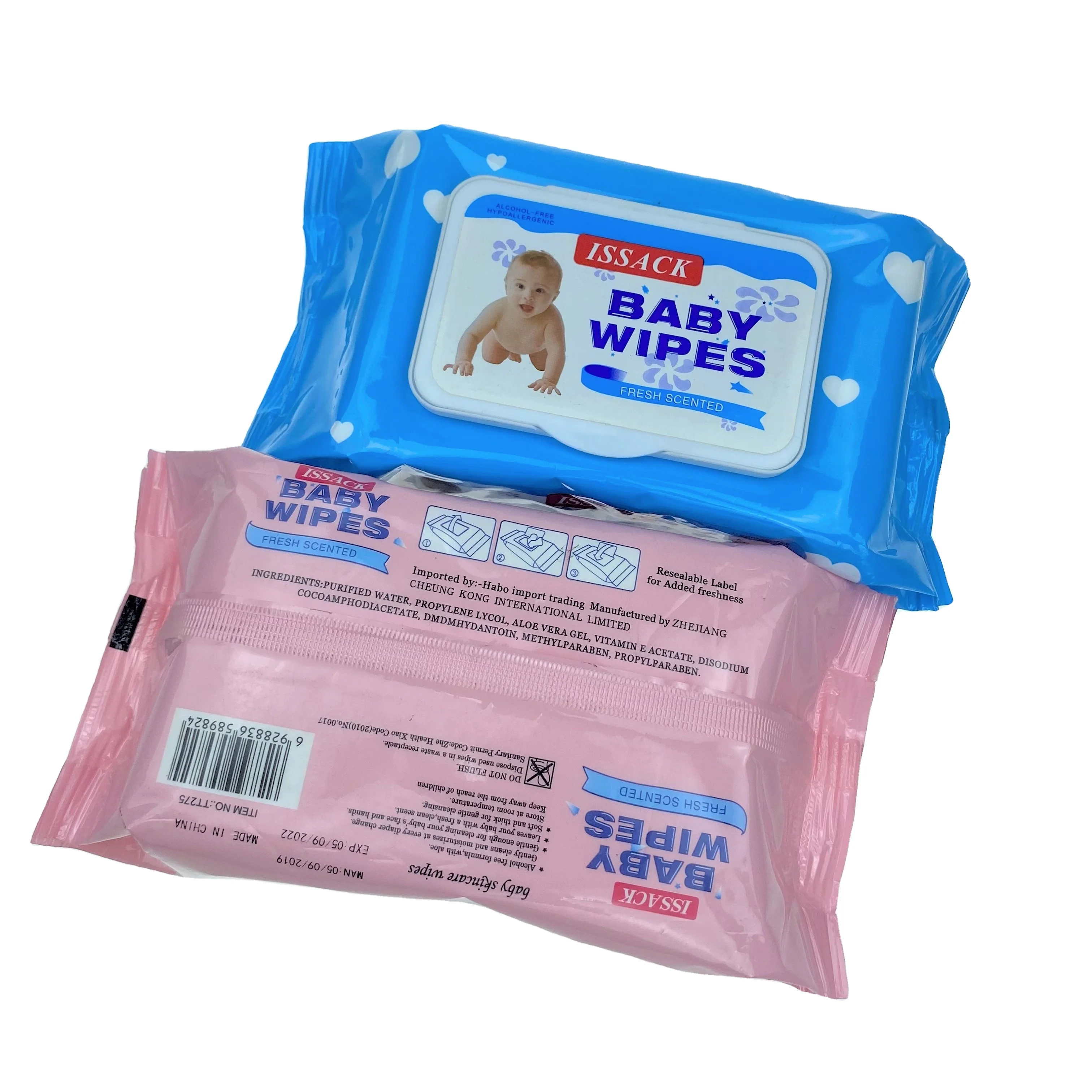 Custom disposable cleaning High quality Baby gentle skin baby Wet Wipes Clamshell wipes