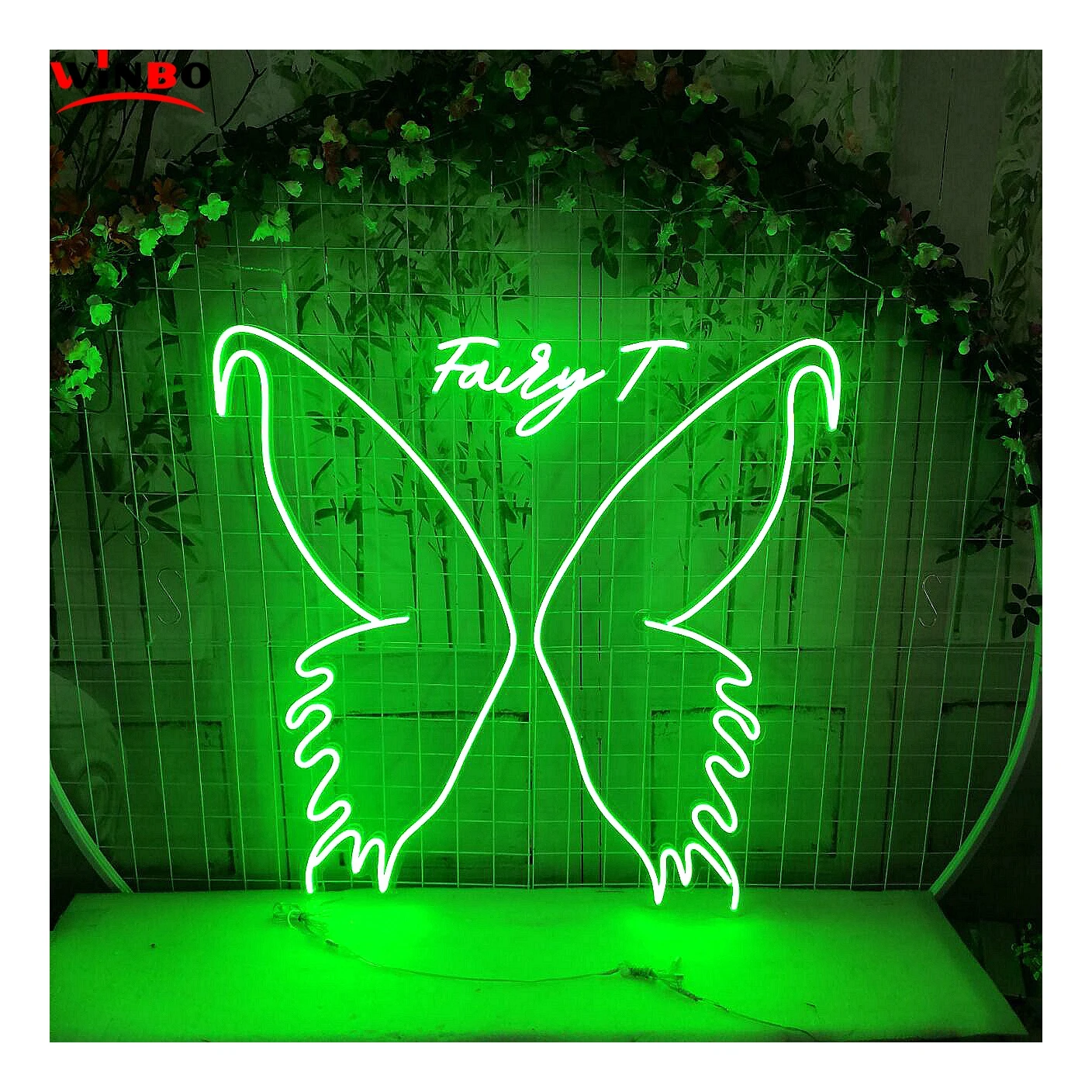 Winbo Drop shipping Wings Neon Sign Free Design Logo Custom Led Neon Letter Light Sign