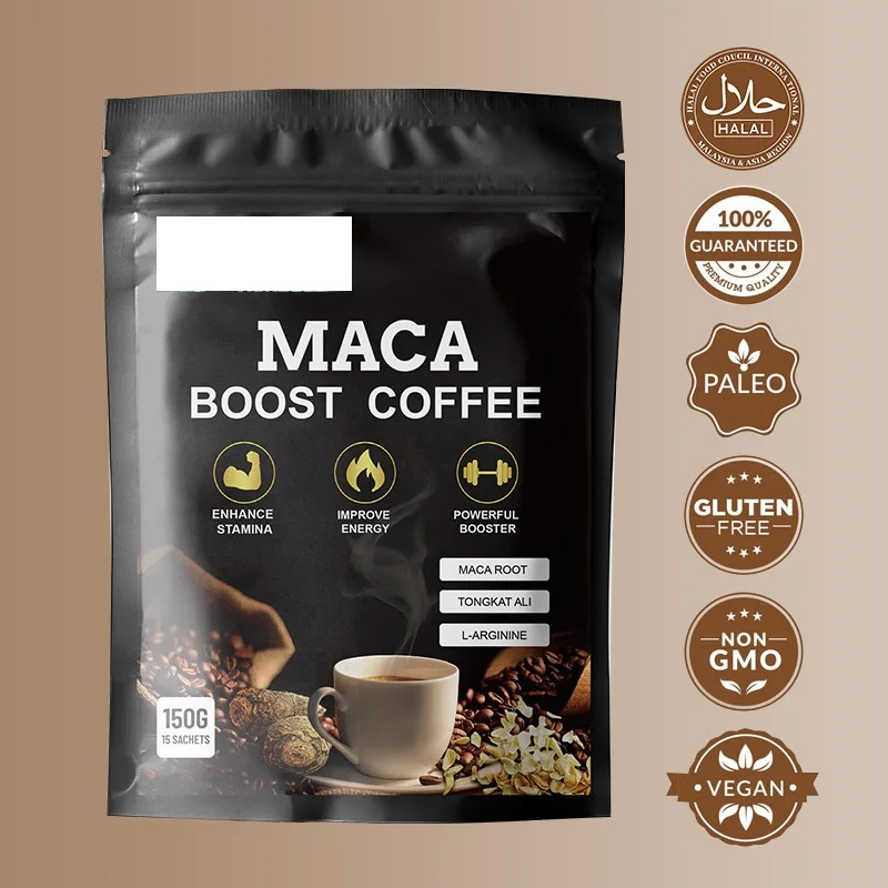 Private Label Man Maca Energy Coffee Natural Herbal healthy black instant Maca coffee for men power