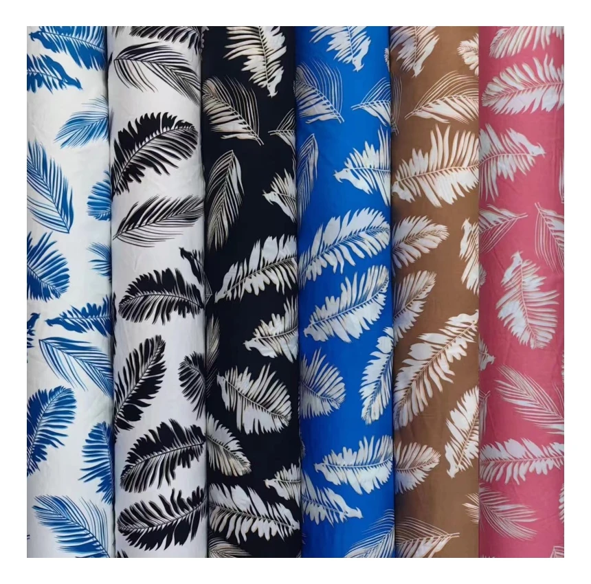 good quality 145cm spun rayon fabric printed rayon stocklot rayon screen print ready goods for dress