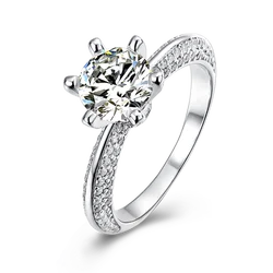 Luxury Moissanite Jewelry White Gold 925 Sterling 1 CT 925 Sterling Silver VVS1 Diamond Moissanite Engagement Rings for Women