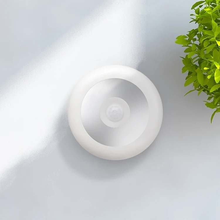 Круглая маленькая Светодиодная лампа для кровати, автоматический светодиодный датчик движения, детский ночник