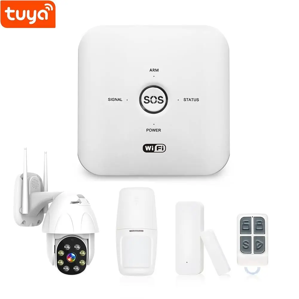 2022 Door Open Alarm Tuya Smart Passive Infrared Sensor 2G/4G GSM+WIFI Alarme System Kit IP Camera (Optional)