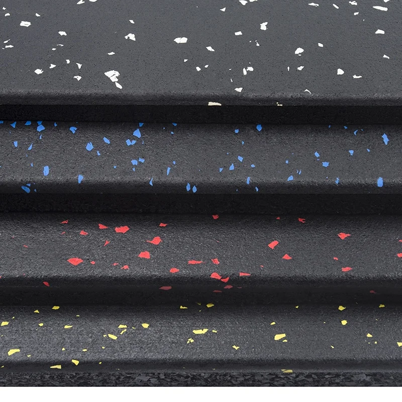 Gym Rubber Flooring Mats Rubber Tiles For Fitness heavy duty 1m x 1m black rubber gym floor mats