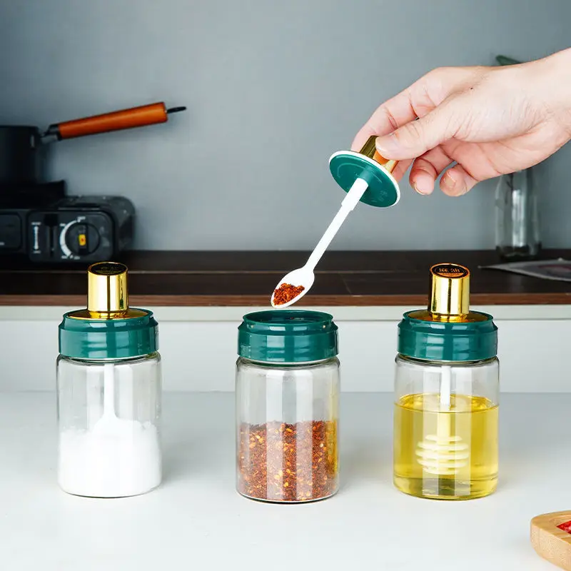Wholesale Hot Sale Storage Condiment Container Spice Glass Airtight Jar Kitchen Supplies