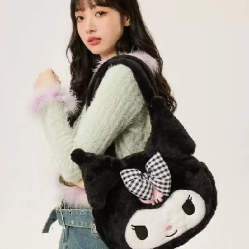 Wholesale Japanese New KT Cat Cinnamon Cartoon Large Capacity shoulder Bag Melody & Kuromi Stuffed Plush Toys Bag and Backpack