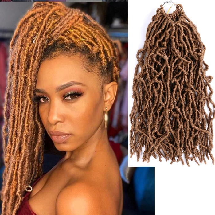 Japanese Kaneka fiber nu locs crochet braid hair, ombre color 12inch-36inch curly faux locs, dreadlocks nu locs boho