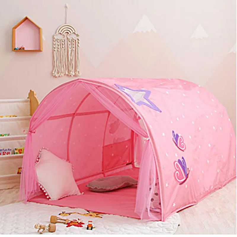 Розовая Принцесса персиковая кожа ткань практичный профессиональный детский замок Игровая палатка игрушки детская палатка кровать для детей