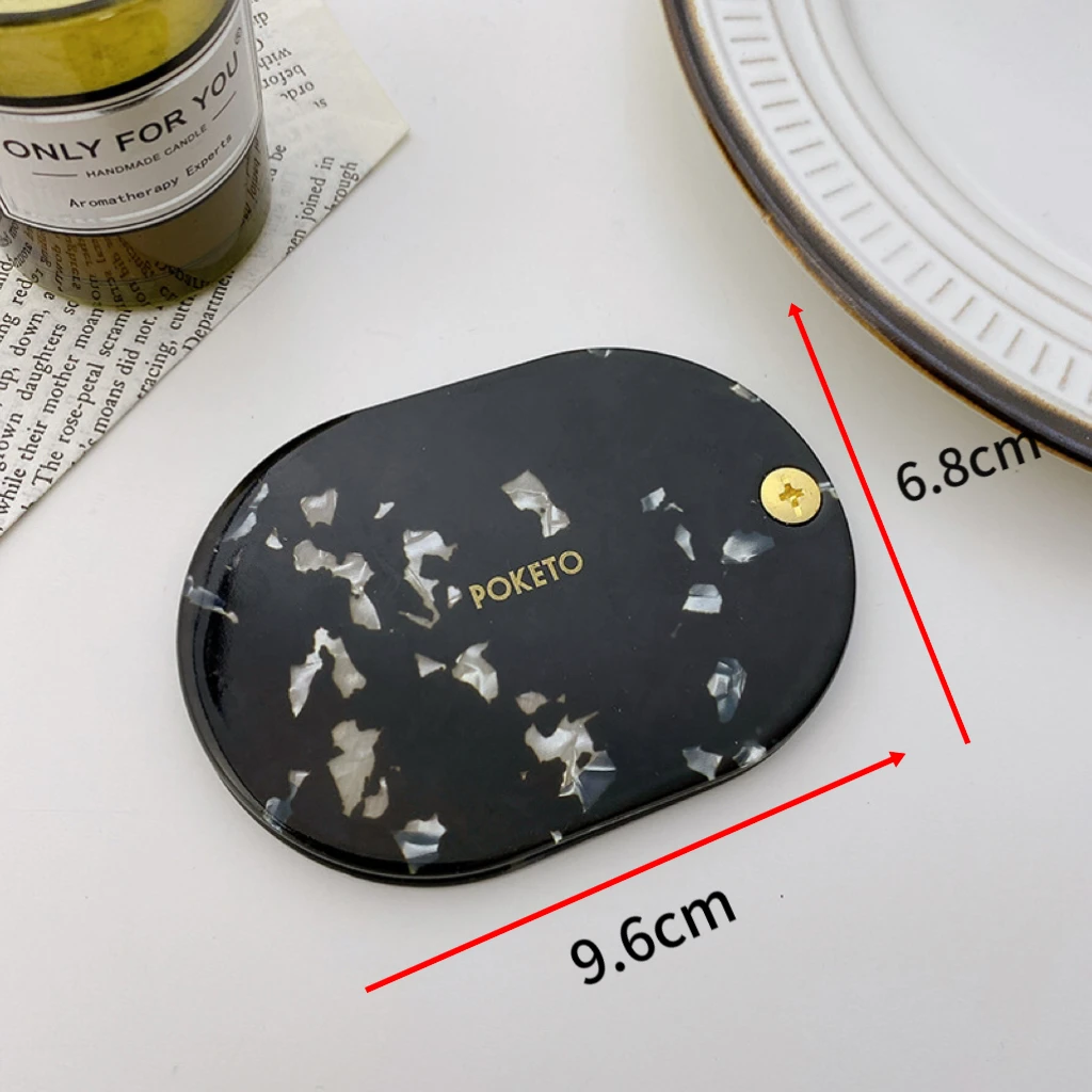 MingHe Wholesale Custom Cellulose Acetate Fashion Small Make Up Mirror Comb Set