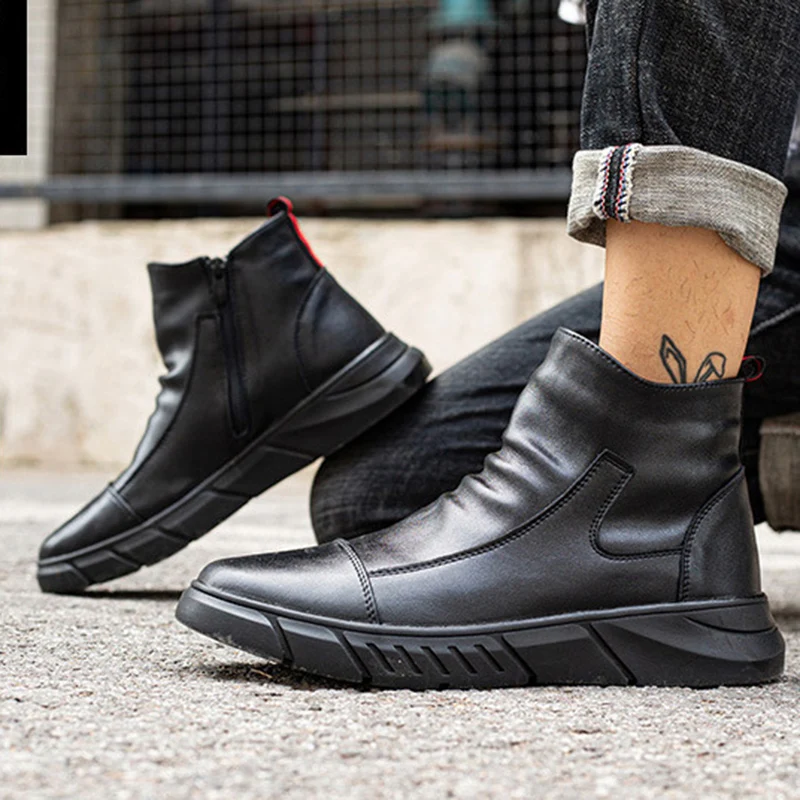 DianSen Wholesale Men Waterproof PU Leather Safety Shoes Soft Outsole Outdoor Work Shoes