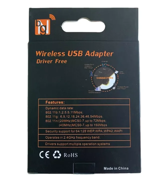 High Quality Usb Wifi wireless Adapter 150mbps Usb 2.4g Free Driver Wifi Adapter Receiver Wi-fi Dongle Uw06d