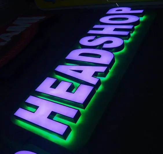 Store Outdoor Business sign Custom Led Sign Backlit Stainless Steel 3D Letter Sign Storefront Illuminated Advertising Letters