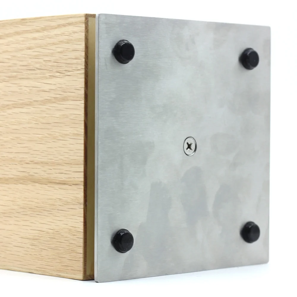 360 Degree Rotatable Oak Magnetic Knife Holder For Kitchen Counter