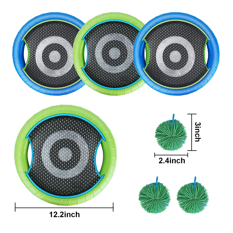 Outdoor Throwing Catching Trampoline Paddle Game Toy Play set Flying Disk