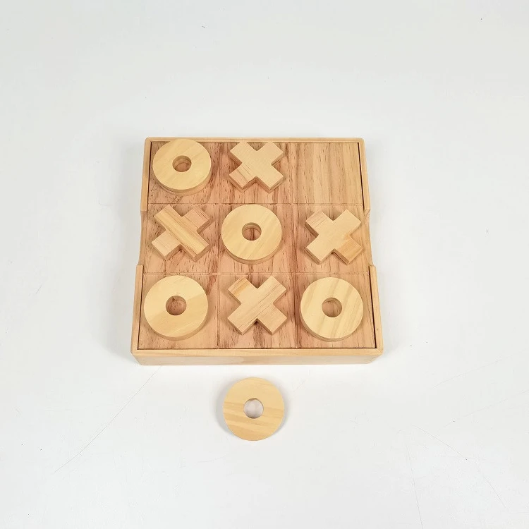 
Strategy Educational Toys Wooden Board Games Set Tic Tac Toe With Board 