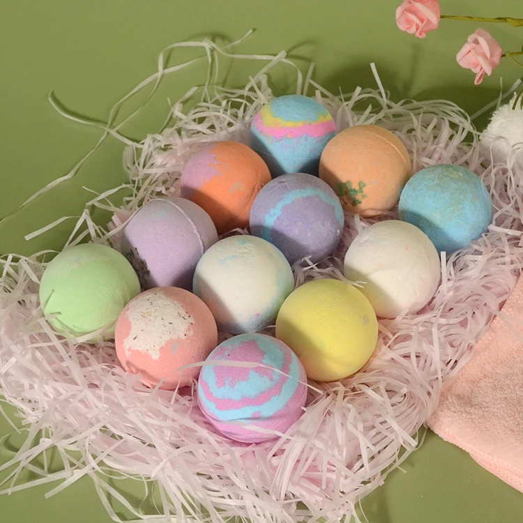 
Wholesale 12 Pack Handmade Organic Essential Oil Natural Vegan Fizzy Bath Bombs Gift Set Custom Private Label 