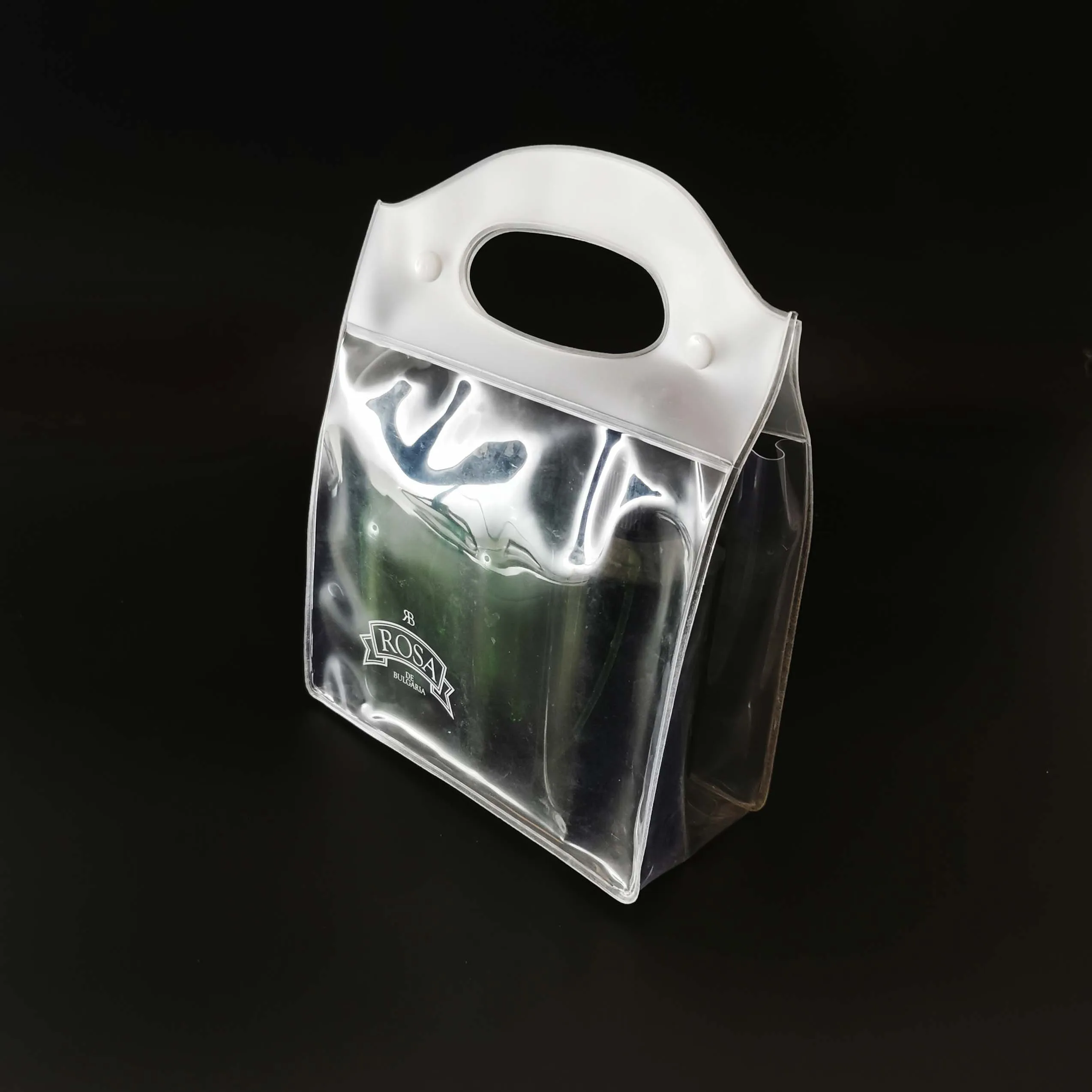 Customizable Stand-Up Pouch Clear EVA Cosmetic Bag Eco-Friendly Reusable Plastic with Custom Logo and Heat Seal Handle