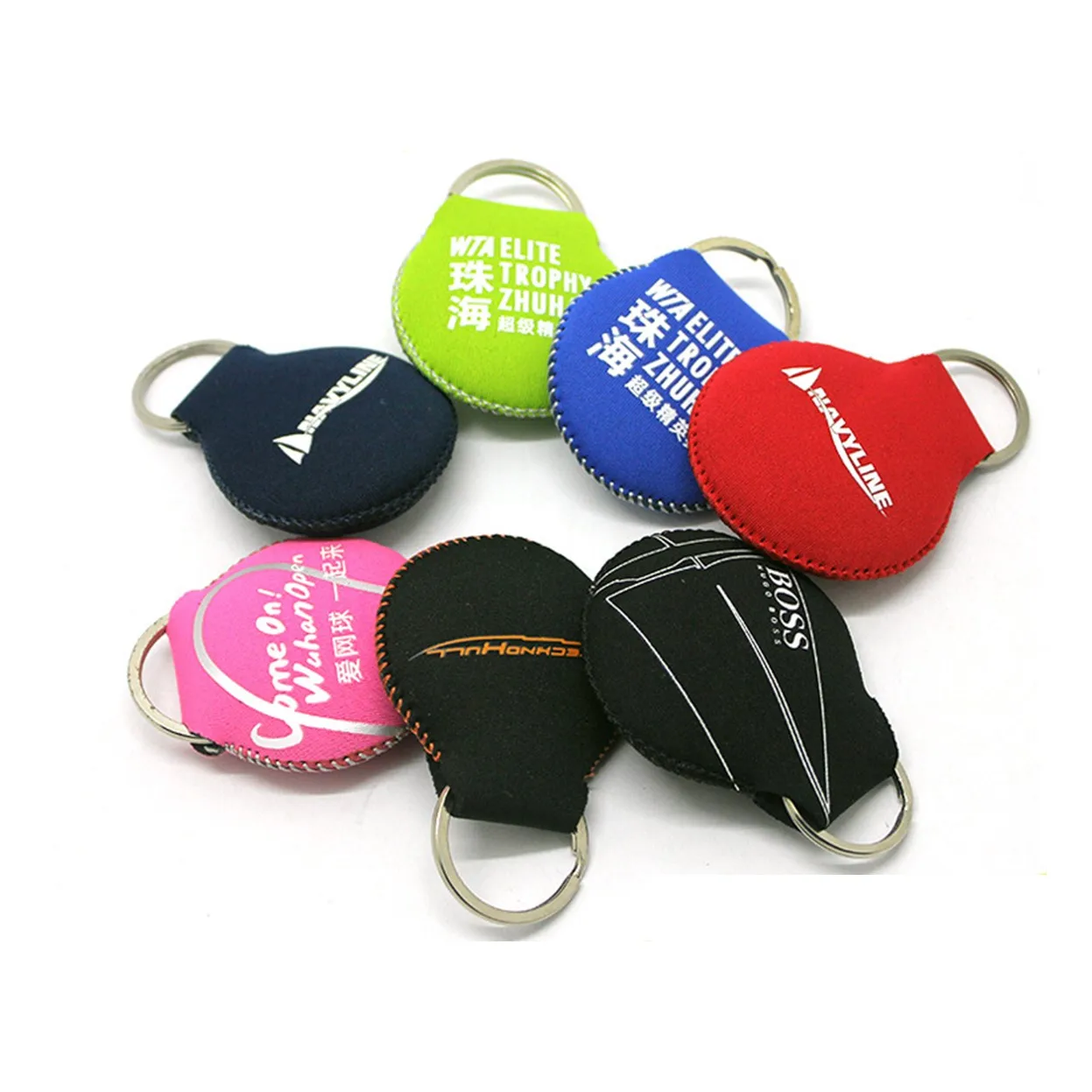 Factory Custom Boat Keychain Float Neoprene Fish Floating Keychain for Promotions and Swimming