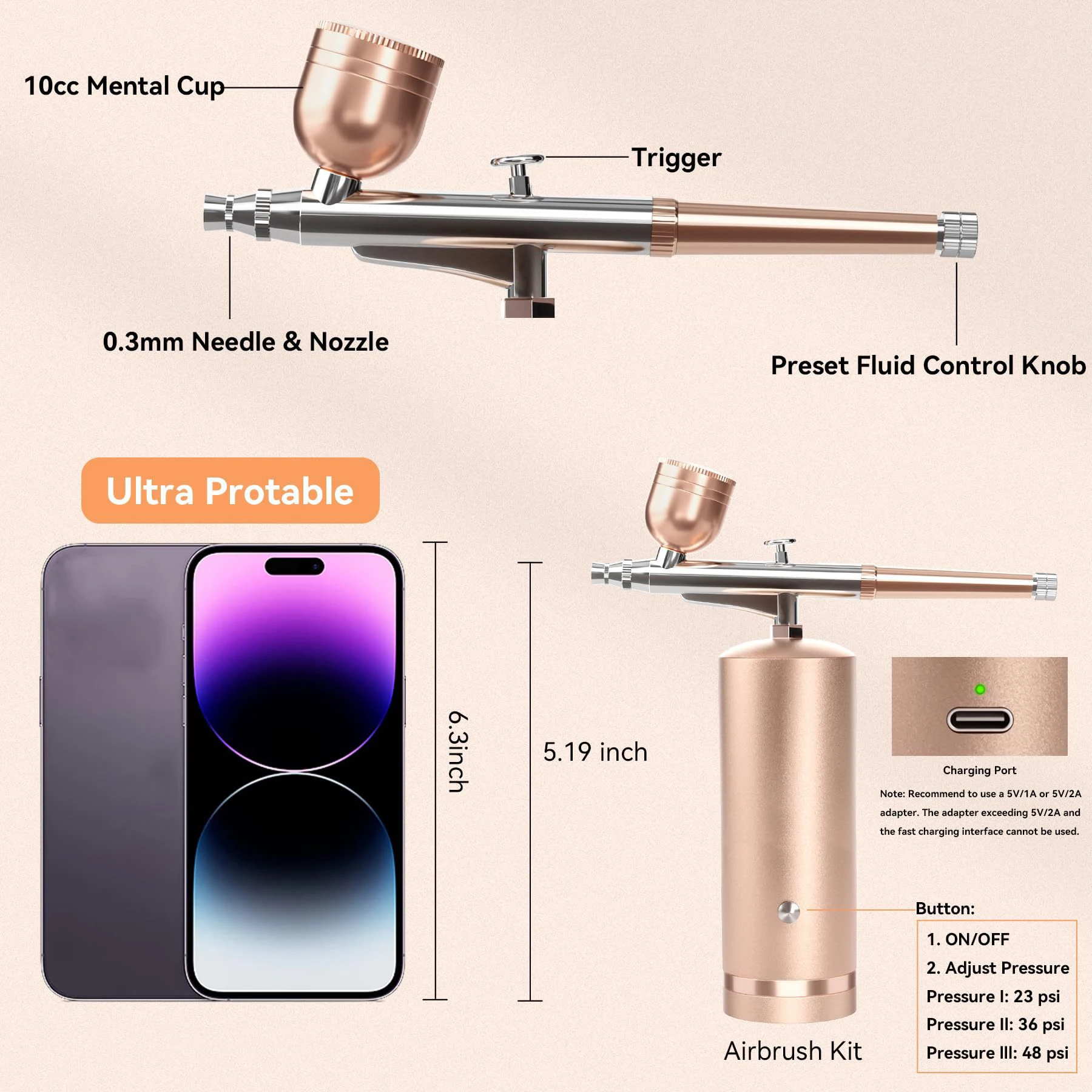 New Makeup Airbrush Compressor Machine Spray Gun Facial Airbrush Set Mini Airbrush for Make up Nail Art Paint