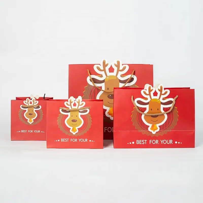 DIY Christmas Fancy Paper Gift Bags Shopping Boutique Paperbag Mini Clothes Pink White Gift Custom Paper Bag with Handle