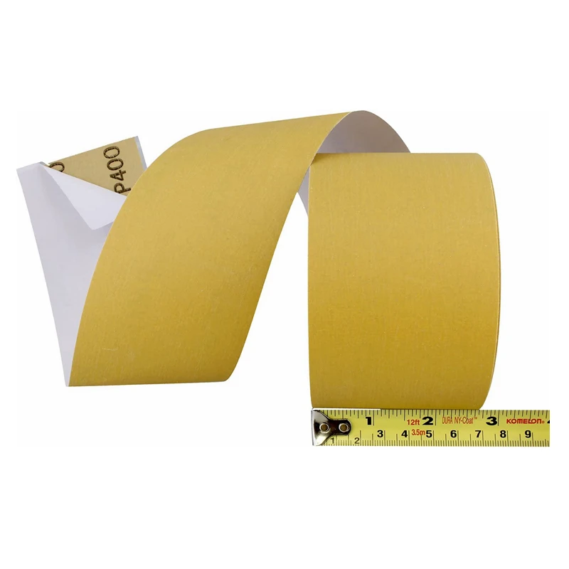 PexCraft Polishing Car Yellow Gold Aluminum Oxide Adhesive Sticky Back 80 Grit Psa Sandpaper Disc Sanding Paper Roll