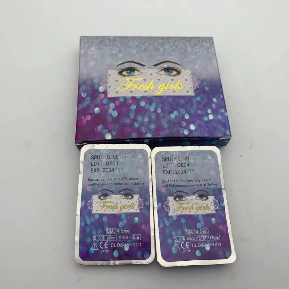 fresh girl Snow white Gray Blue good quality color contact lenses High light Circle Blue