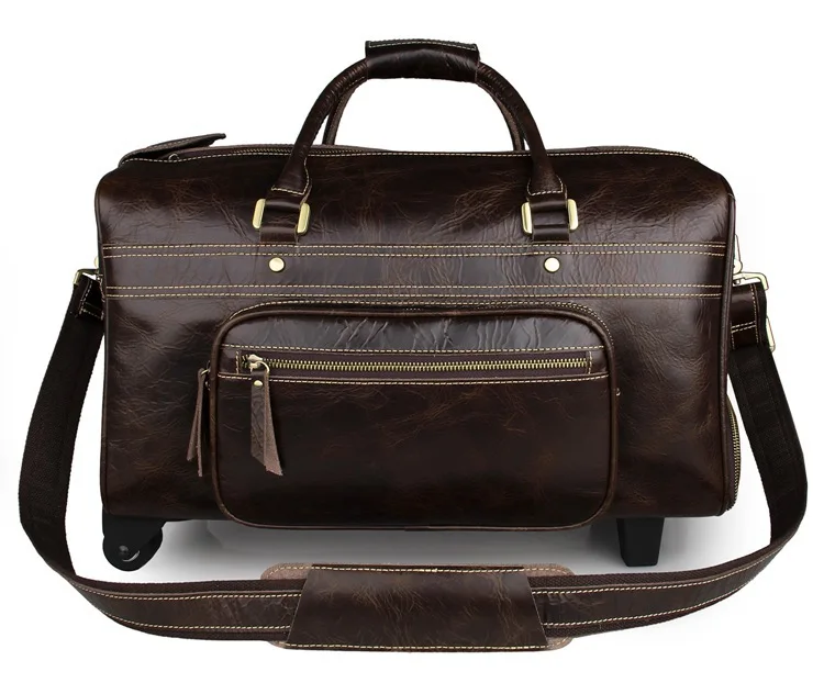 Luggage Leather Duffel Bag the First Layer of Leather Trolley case Trolley Bag