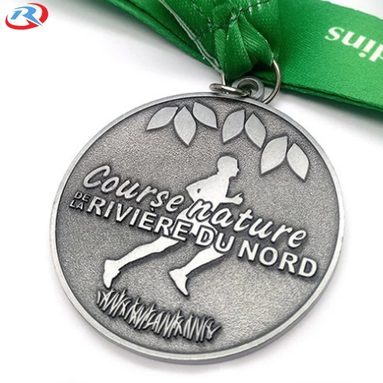 wholesale custom logo high quality antique gold plating award sports metal medal with ribbon