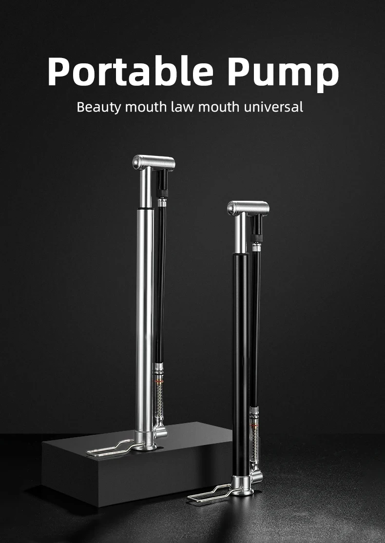 Мини-портативный ручной насос высокого давления для велосипеда с двумя ножками и клапаном Аксессуары