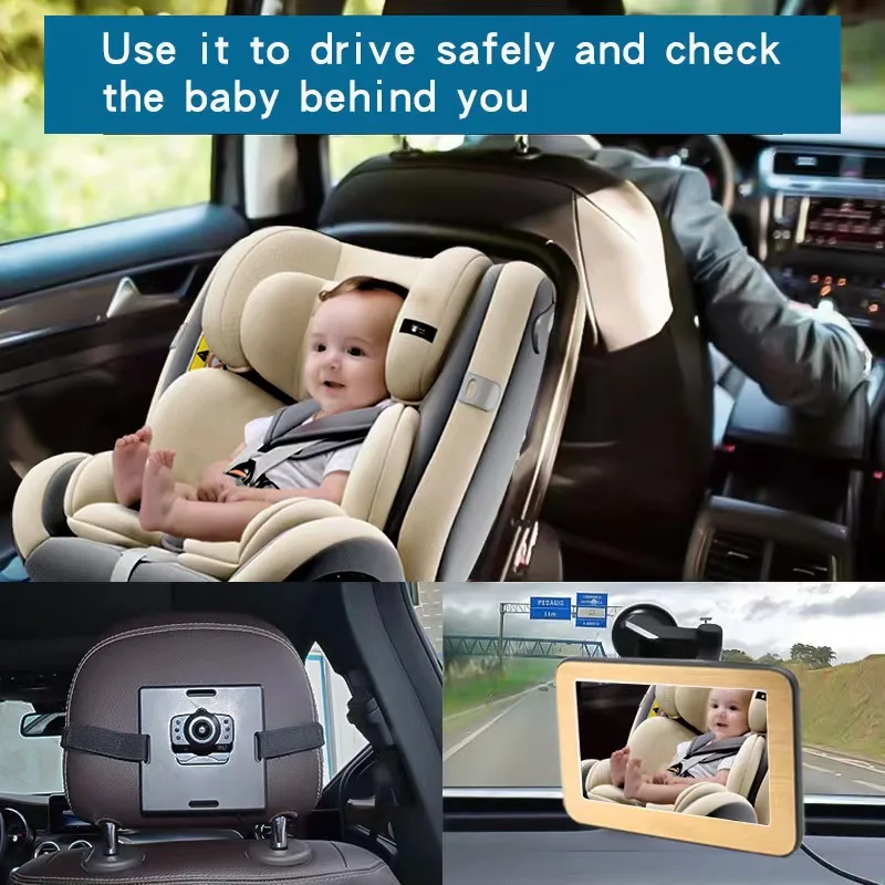 Amazon Hot Selling 2024 5inch Car Baby Mirror Monitor Back Seat Baby Car Camera Monitoring Video for Viewing Baby