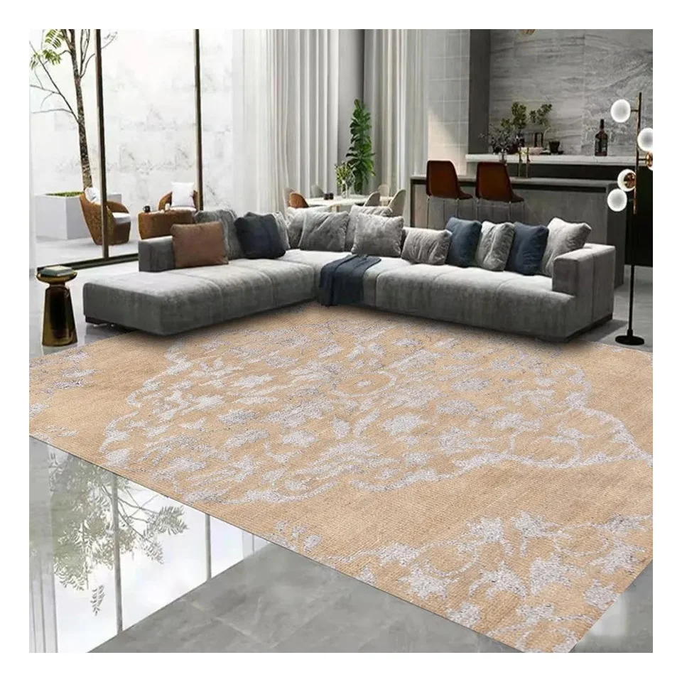 Home decor luxury room rugs silk floral pattern handmade carpet pink cheap price
